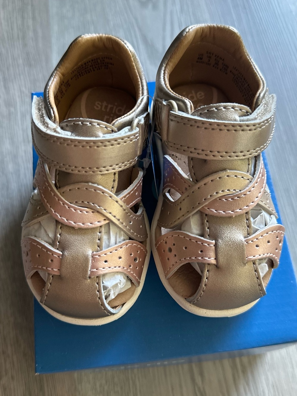 Stride Rite Sandals Xena Champagne Genuine Leather 4 - Picture 3 of 6